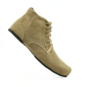 Alto Beige - Suede Barefoot Ankle Boots | Tadeevo