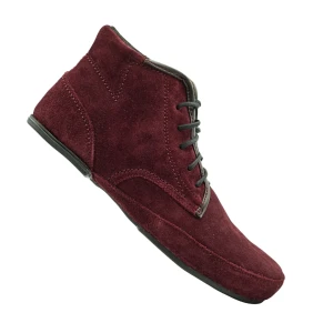Alto Burgundy - Suede Barefoot Ankle Boots | Tadeevo